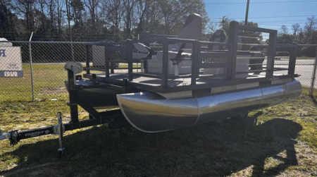 Used 2021 Lake Lounger 13' FOUR POINT FISH / TOHATSU 25HP / TRAILER Pontoon Boat