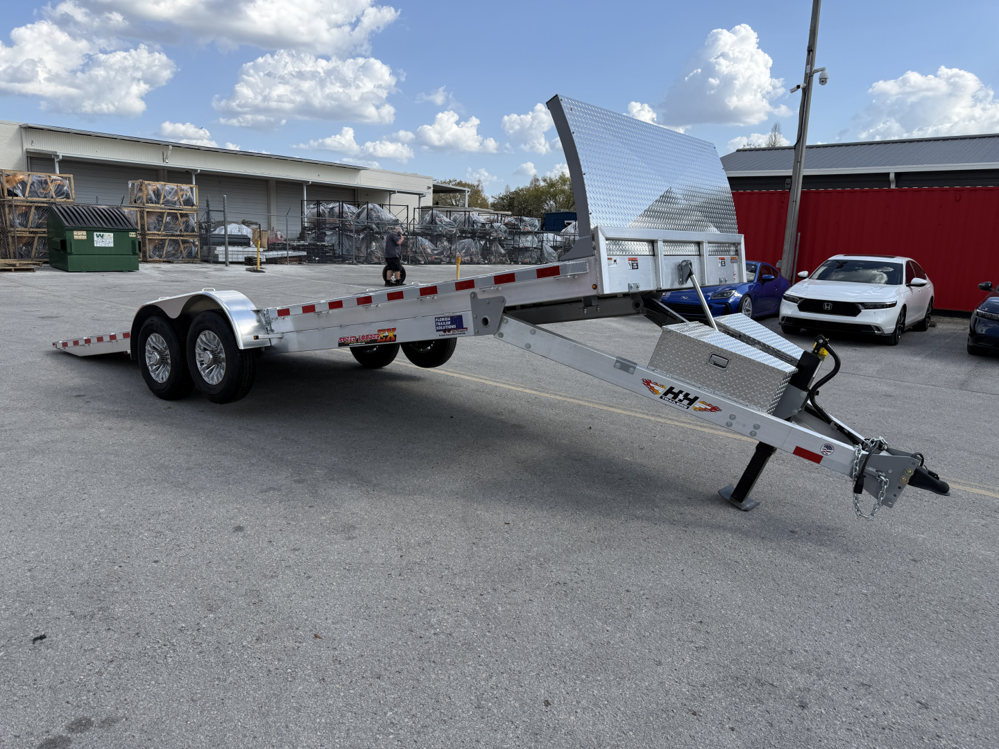 New 2026 H&H Trailers 82x24 Aluminum Electric Tilt Speed Loader 14K Car Hauler