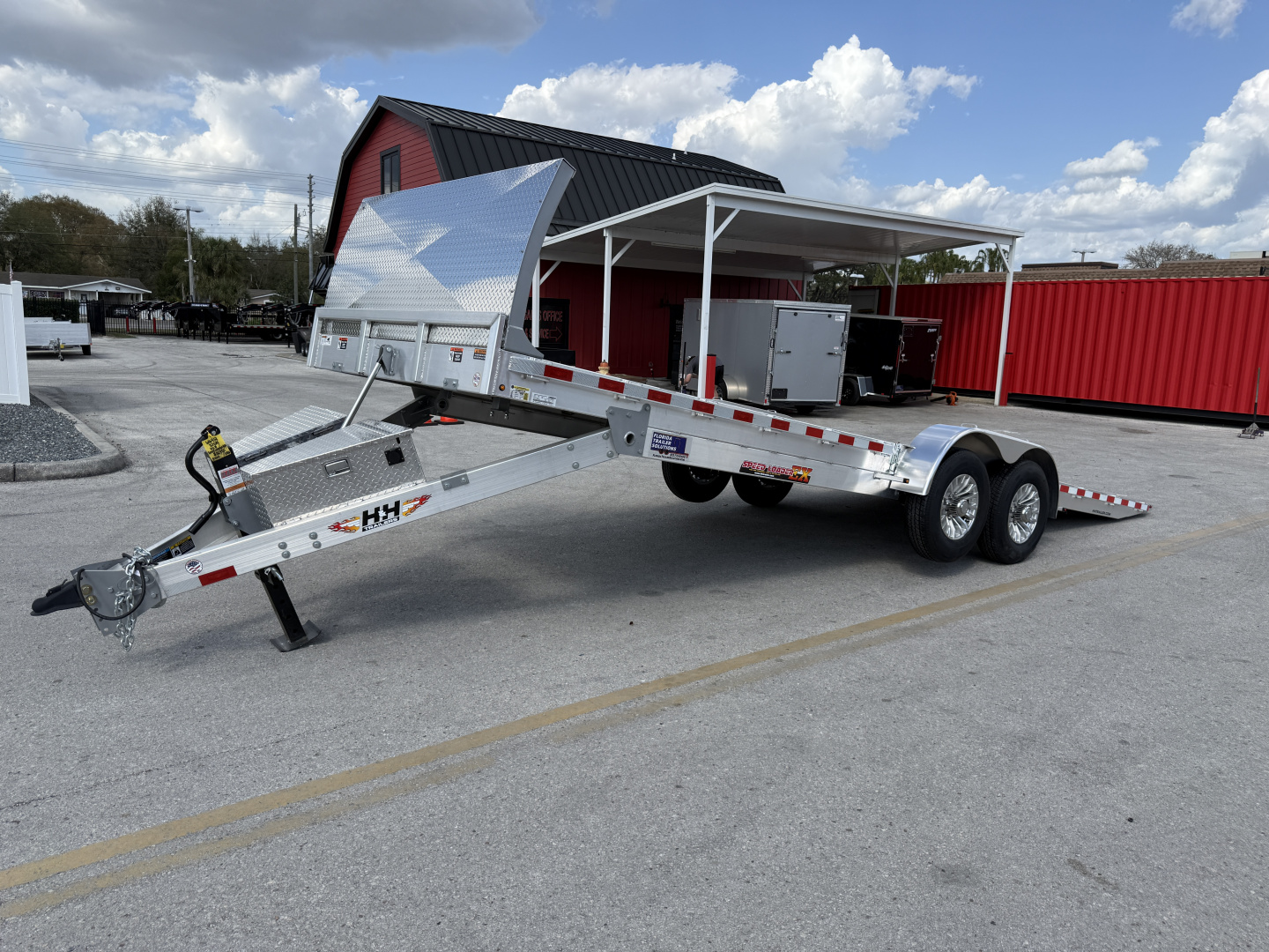 New 2026 H&H Trailers 82x24 Aluminum Electric Tilt Speed Loader 14K Car Hauler