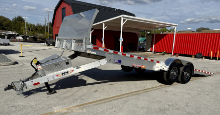 New 2026 H&H Trailers 82x24 Aluminum Electric Tilt Speed Loader 14K Car Hauler