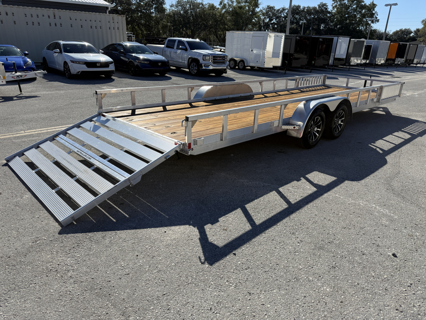 New 2026 H&H Trailers 82x24 Aluminum Railside ATV 7K Utility Trailer
