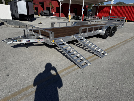 New 2026 H&H Trailers 82x24 Aluminum Railside ATV 7K Utility Trailer