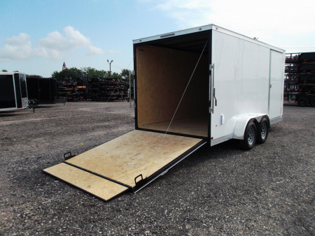 New 2026 Covered Wagon Trailers 7x14 Cargo Trailer / Enclosed Trailer / 7ft Interior / Extra Wide Ramp / 48  RV Door / .030 White Semi-Screwless Exterior