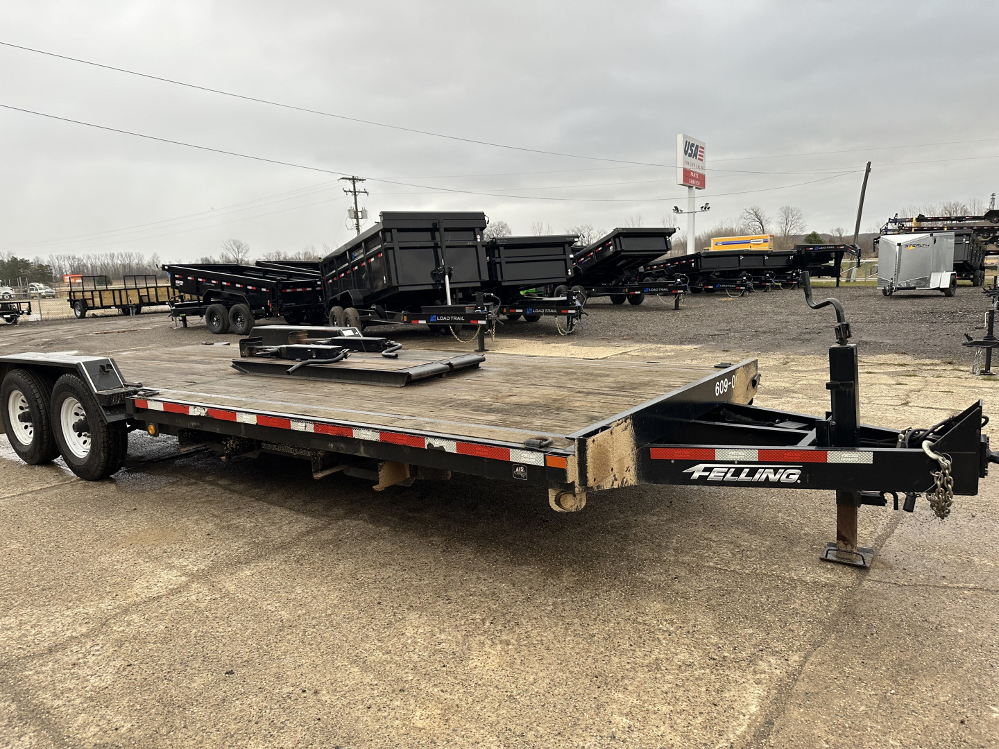 Used 2013 Felling Trailers 102X20 12K Equipment Trailer