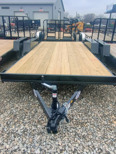 New 2026 AMO UT182 Car Hauler 82X18 TA DOVETAIL W/  SLIDE IN RAMPS (GVW:7000) BLACK