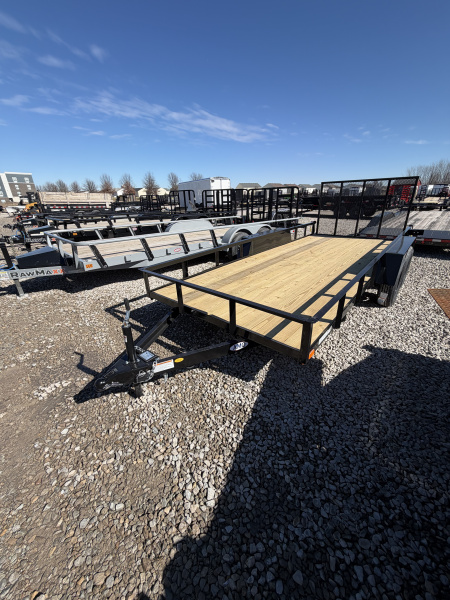 New 2026 American Manufacturing Operations (AMO) UT162 Utility Trailer 76X16 TA LOWSIDE (GVW:7000) BLACK