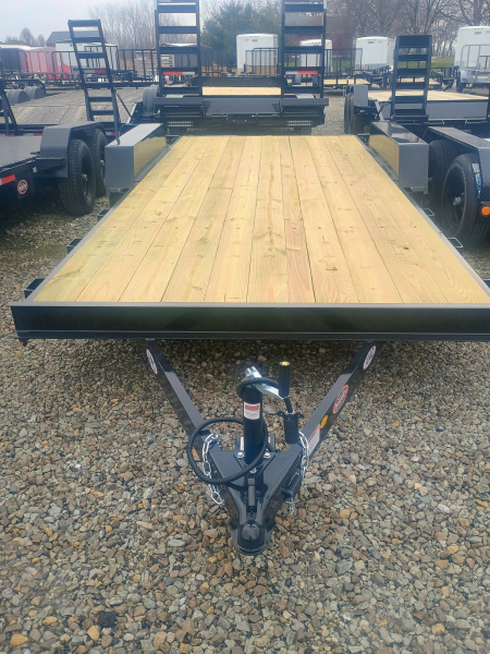 New 2026 AMO UT182 Car Hauler 82X18 TA DOVETAIL W/  SLIDE IN RAMPS (GVW:7000) BLACK