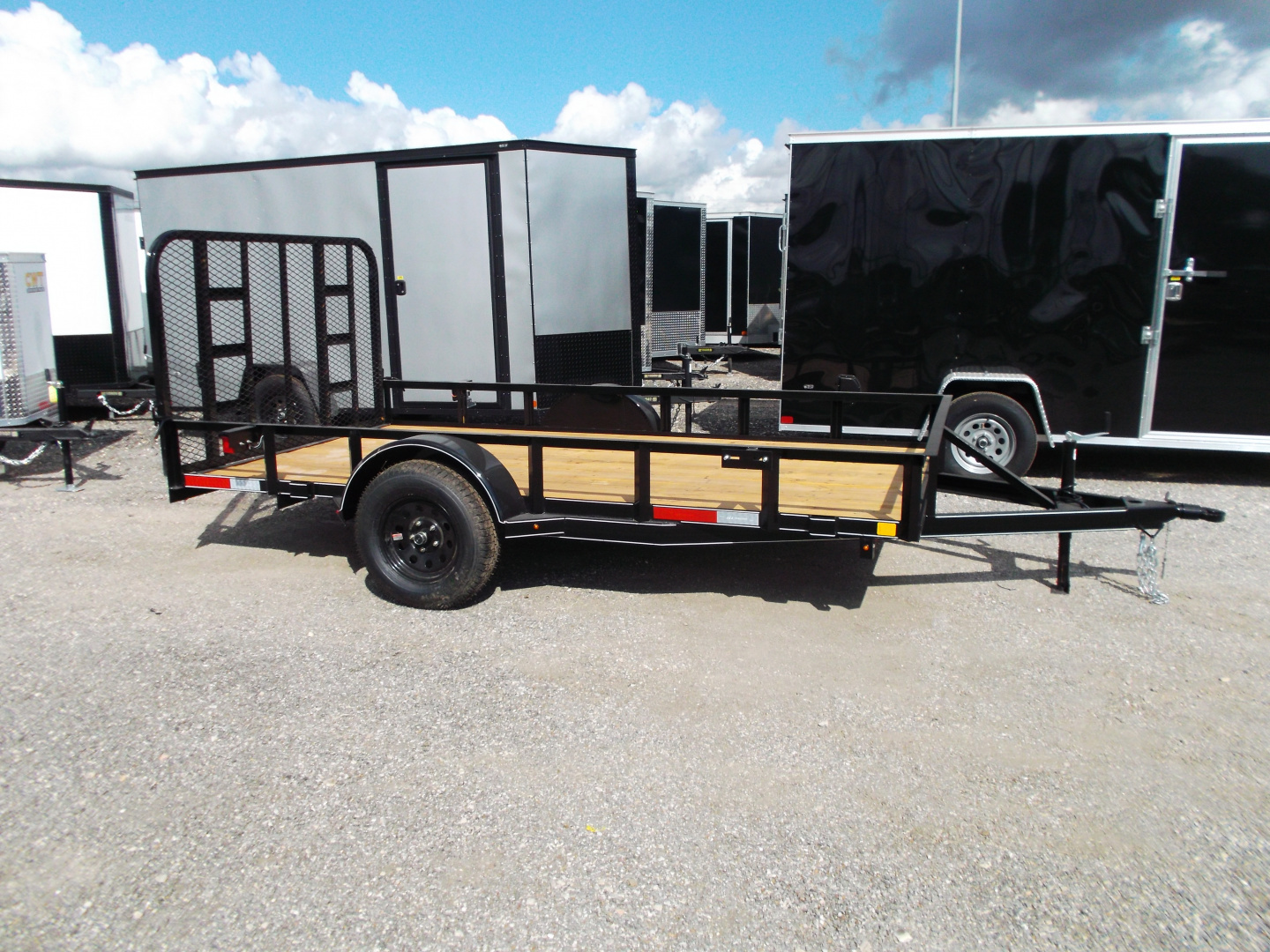 New 2026 J&C Trailers 77x12 SA Utility Trailer / C-Channel Wrap Tongue / 2" Bulldog Coupler / 4ft Ramp Gate