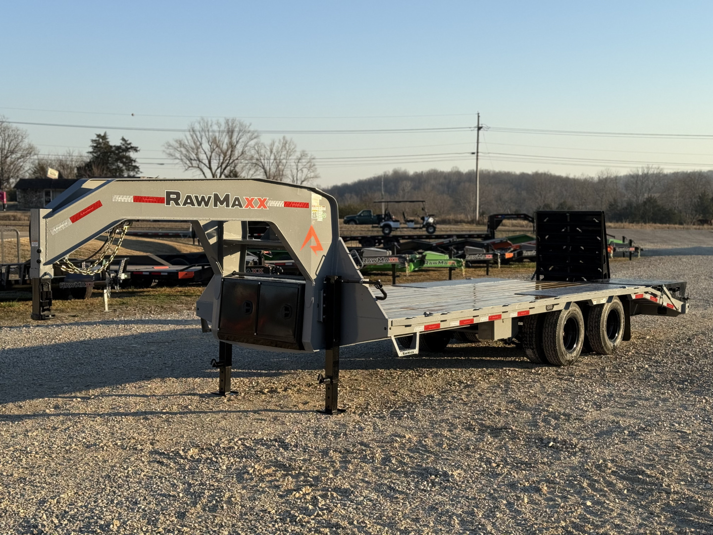 New 2026 RawMaxx FDX 102X25 Flatbed Trailer / 14 PLY / 24K GVWR / MEGA RAMPS