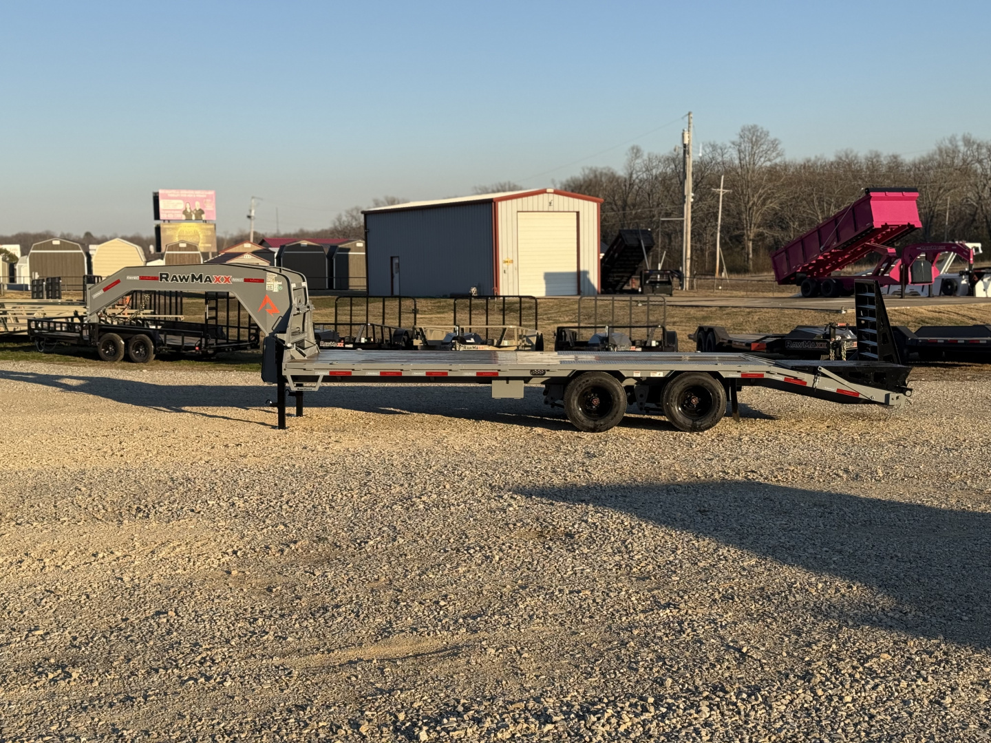 New 2026 RawMaxx FDX 102X25 Flatbed Trailer / 14 PLY / 24K GVWR / MEGA RAMPS