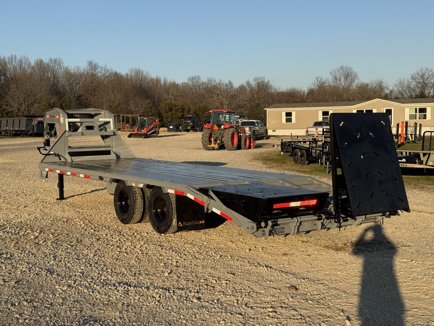 New 2026 RawMaxx FDX 102X25 Flatbed Trailer / 14 PLY / 24K GVWR / MEGA RAMPS