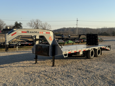 New 2026 RawMaxx FDX 102X25 Flatbed Trailer / 14 PLY / 24K GVWR / MEGA RAMPS