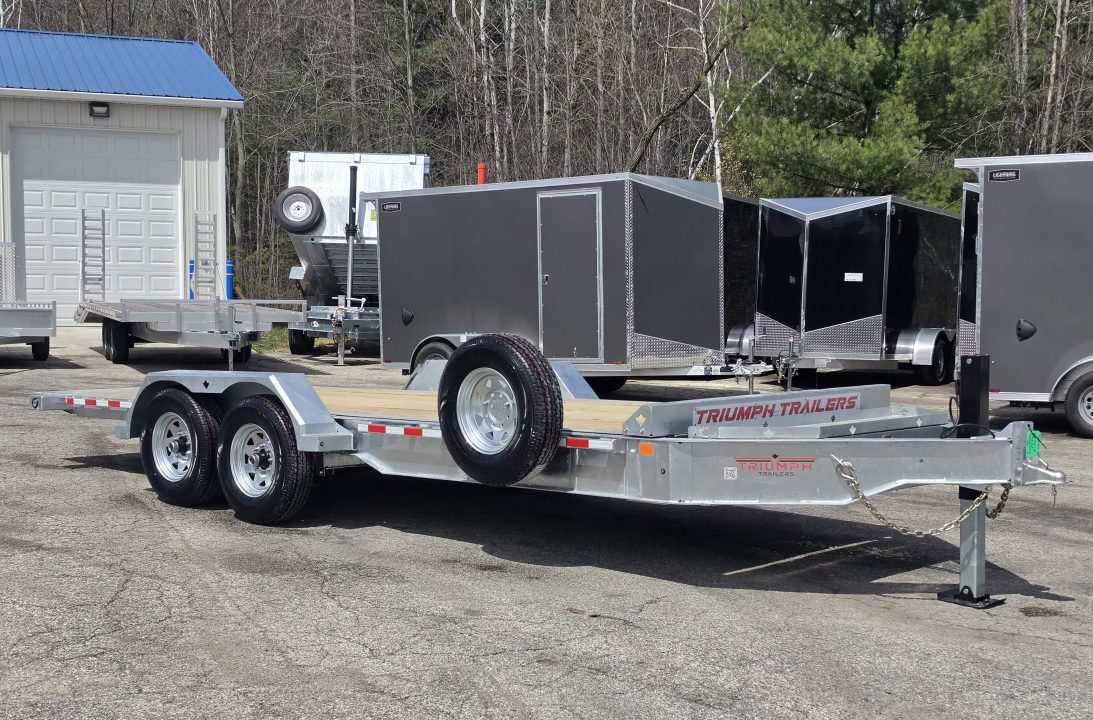 New 82X20 GALVANIZED POWER TILT DECK DUAL HYDRAULIC RAMS 7 K AXLES W/POWER JACK 2026 TRIUMPH