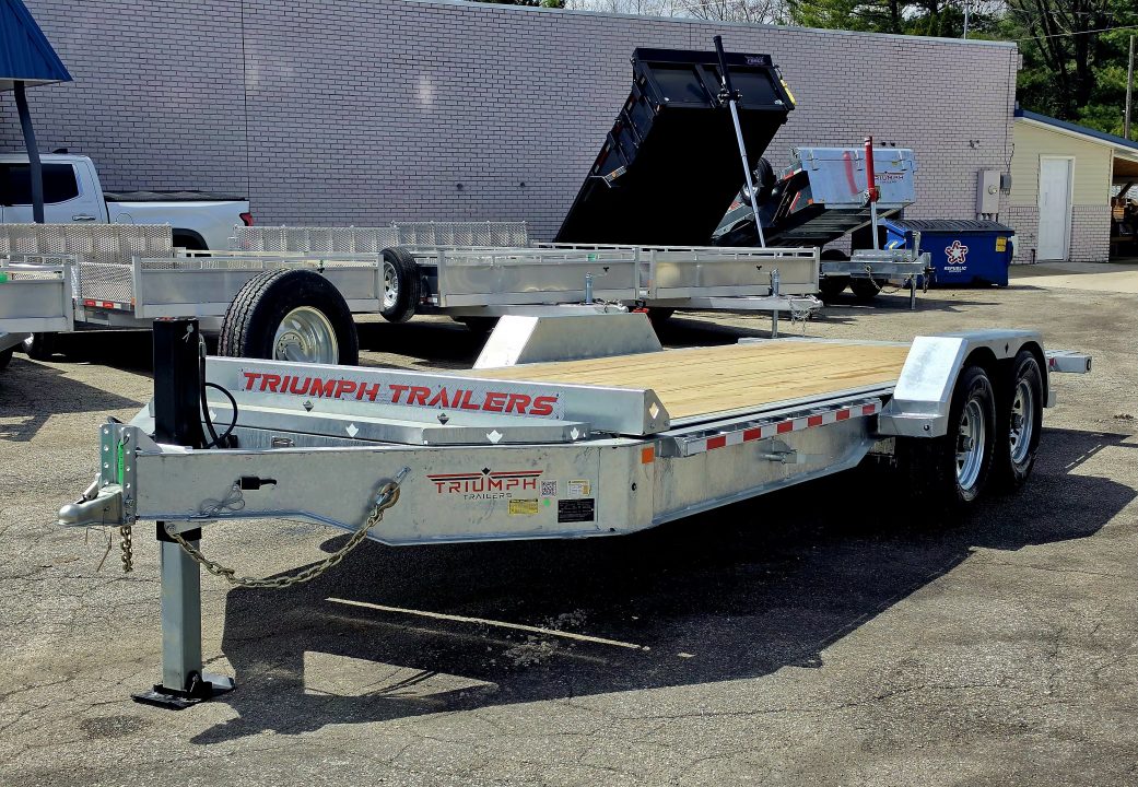 New 82X20 GALVANIZED POWER TILT DECK DUAL HYDRAULIC RAMS 7 K AXLES W/POWER JACK 2026 TRIUMPH