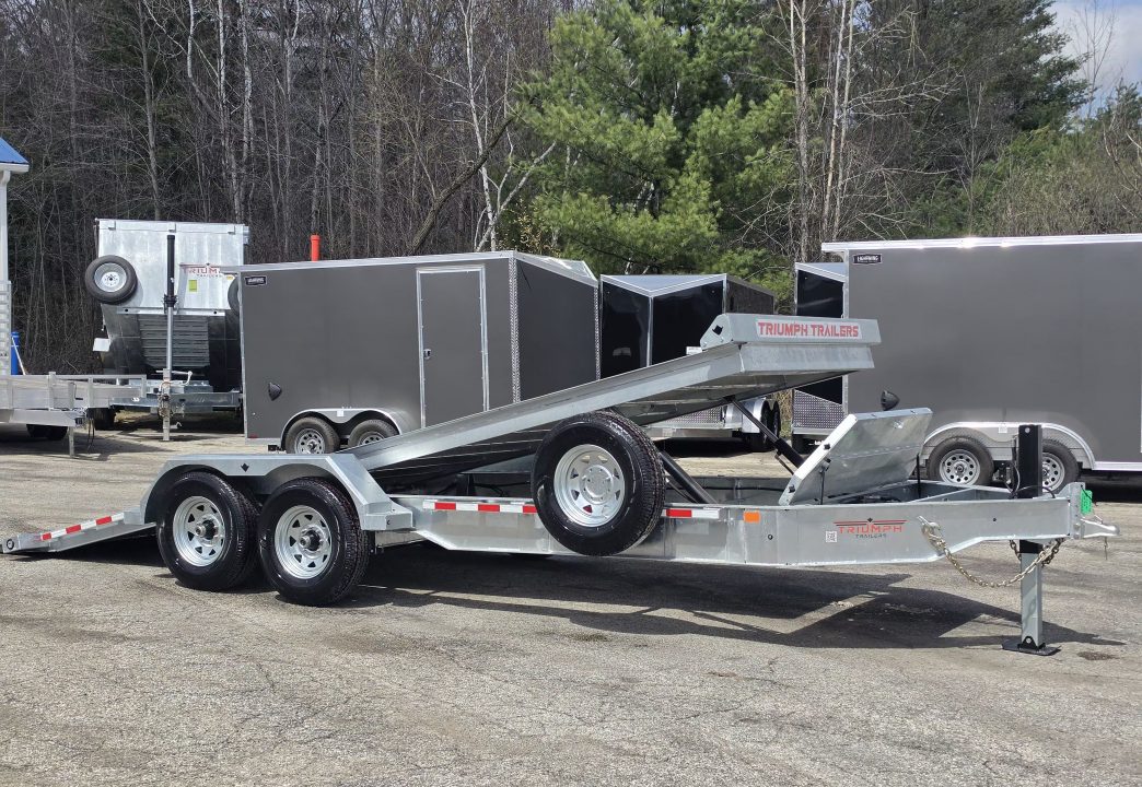 New 82X20 GALVANIZED POWER TILT DECK DUAL HYDRAULIC RAMS 7 K AXLES W/POWER JACK 2026 TRIUMPH