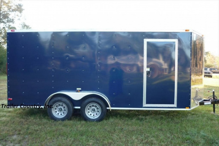 New 2026 Brand New 7x16 Tandem Axle, V-Nosed Enclosed Trailer. 16  On Center all around