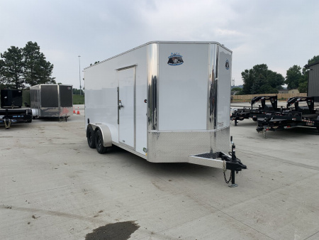 New 2026 Bighorn R&M 7x16 + 2’V Nose 7' TALL SUPERIOR QUALITY Double DOORS Enclosed Cargo Trailer