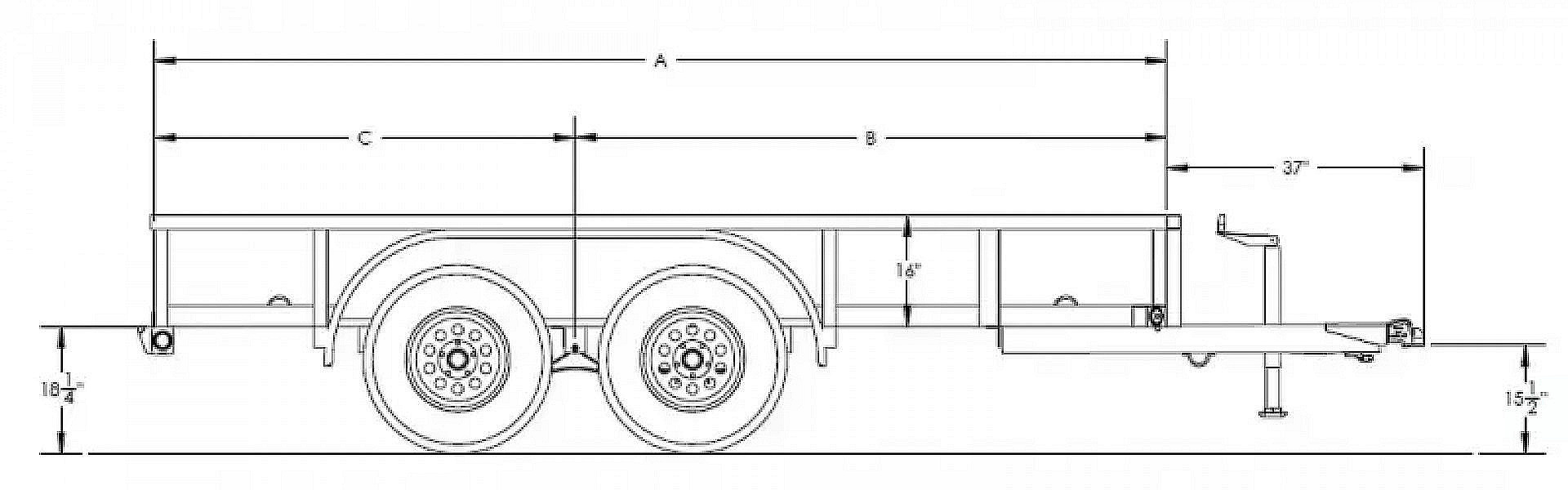 New 2026 Big Tex 60PI 77" x 14 Tandem Axle Square Top Utility Trailer