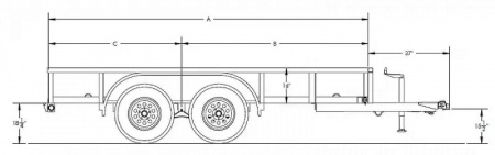 New 2026 Big Tex 60PI 77" x 14 Tandem Axle Square Top Utility Trailer