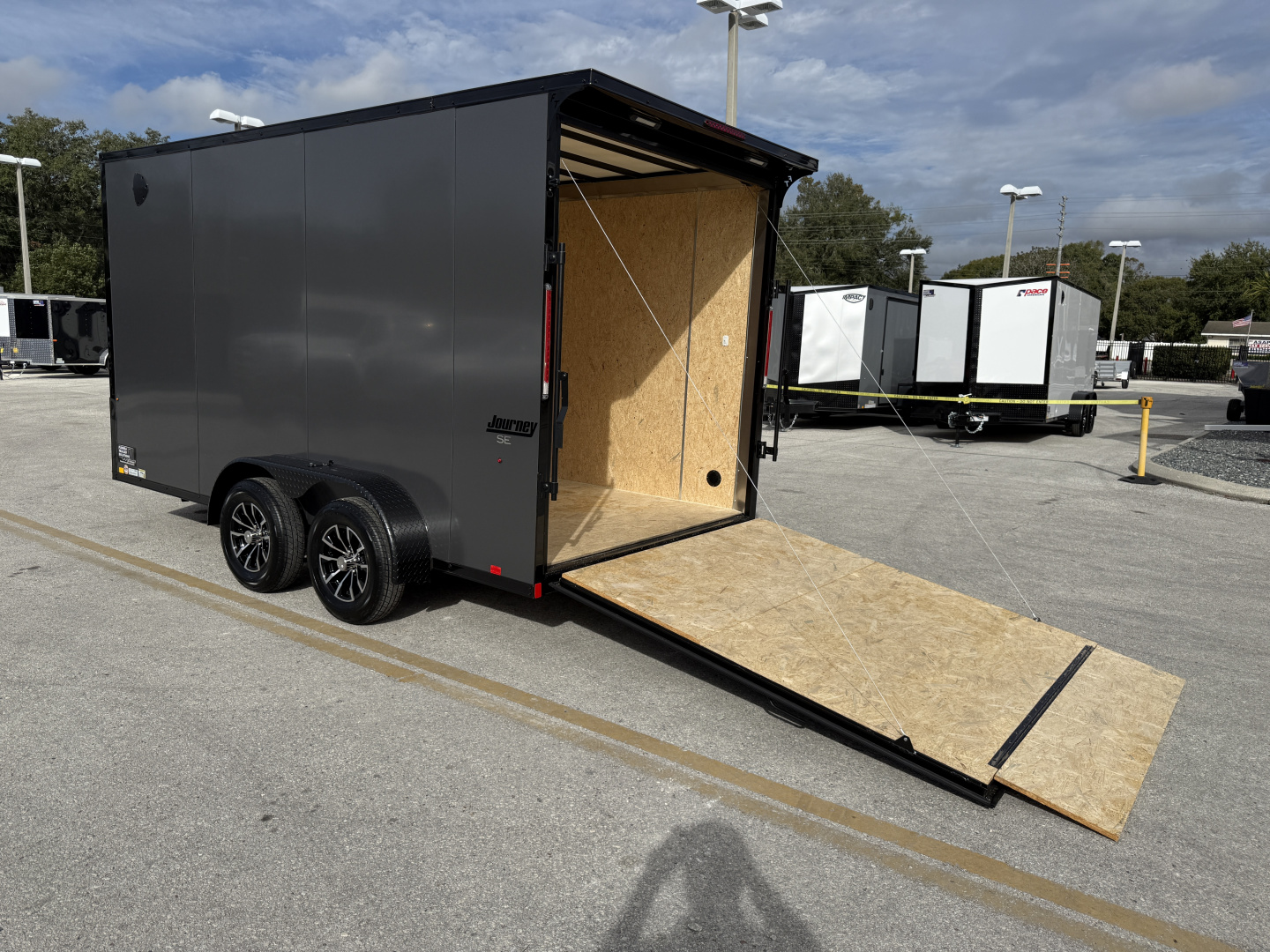 New 2026 Pace American 7x14 7K Composite Black Out Package Rear Ramp Door Cargo / Enclosed Trailer