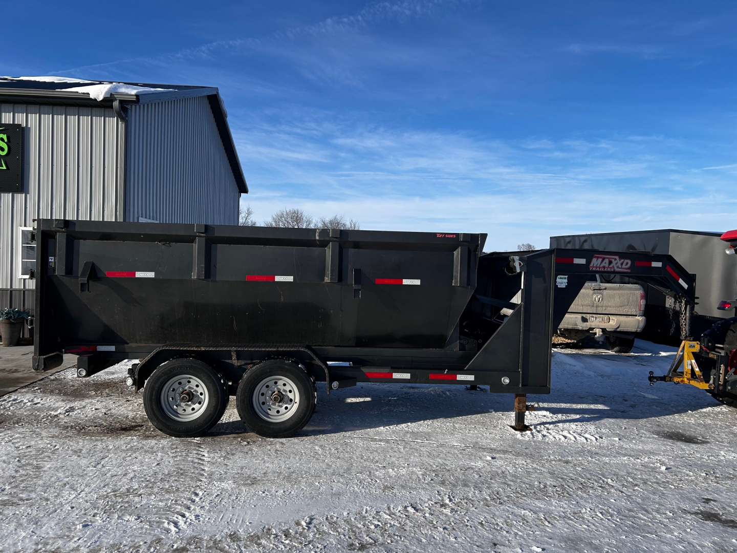 Used 2019 MAXX-D ROX 14' GN ROLLOFF DUMPSTER BIN TRAILER W/1 DUMPSTER Dump Trailer
