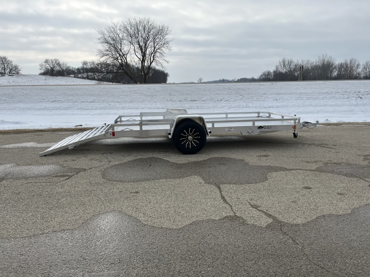 New 2026 Black Rhino LPS8114A-5K Aluminum 5K GVWR 77"x14' w/ Brakes and Bifold Gate (ATV / UTV / Side by Side) Utility Trailer