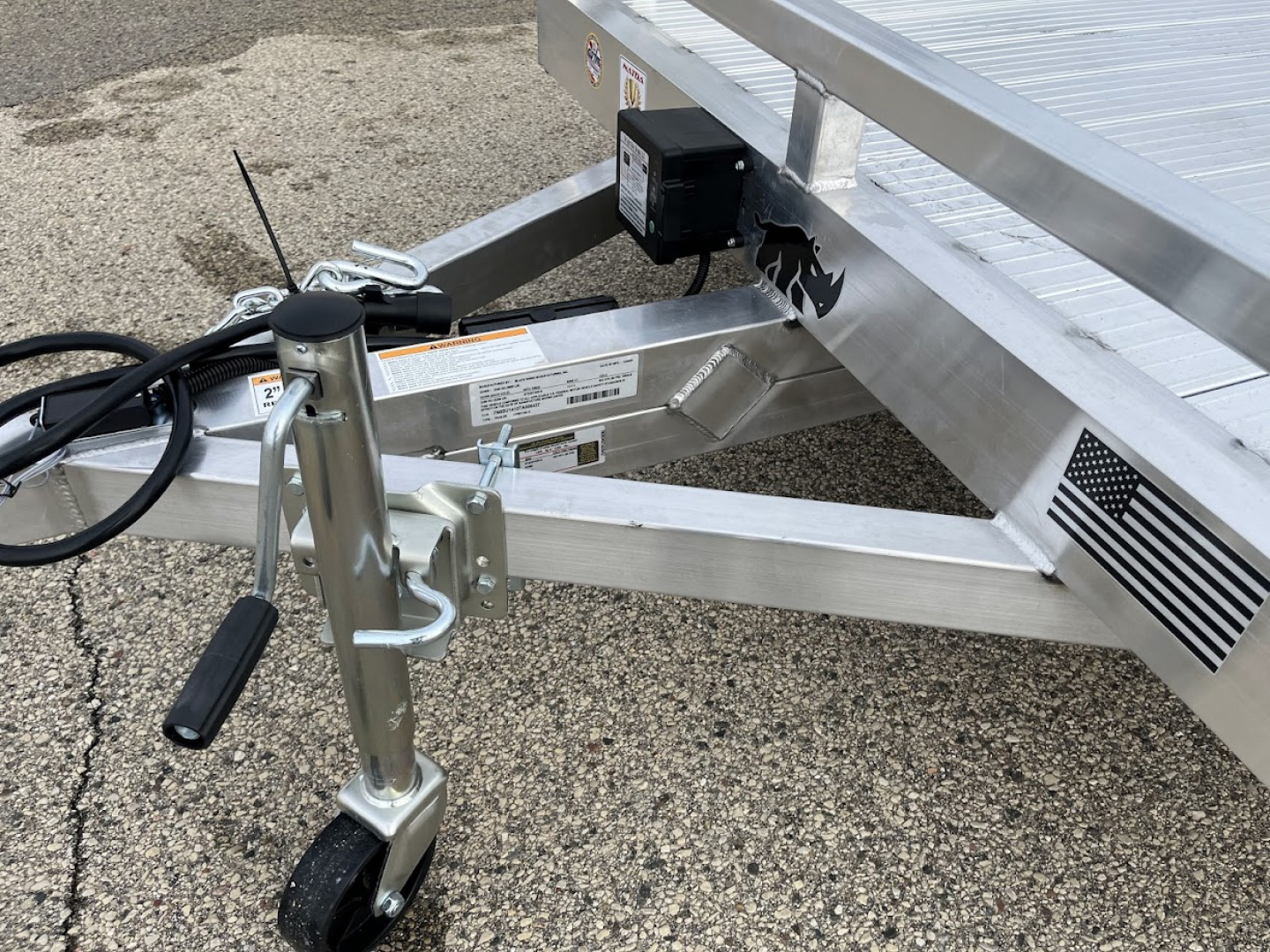 New 2026 Black Rhino LPS8114A-5K Aluminum 5K GVWR 77"x14' w/ Brakes and Bifold Gate (ATV / UTV / Side by Side) Utility Trailer