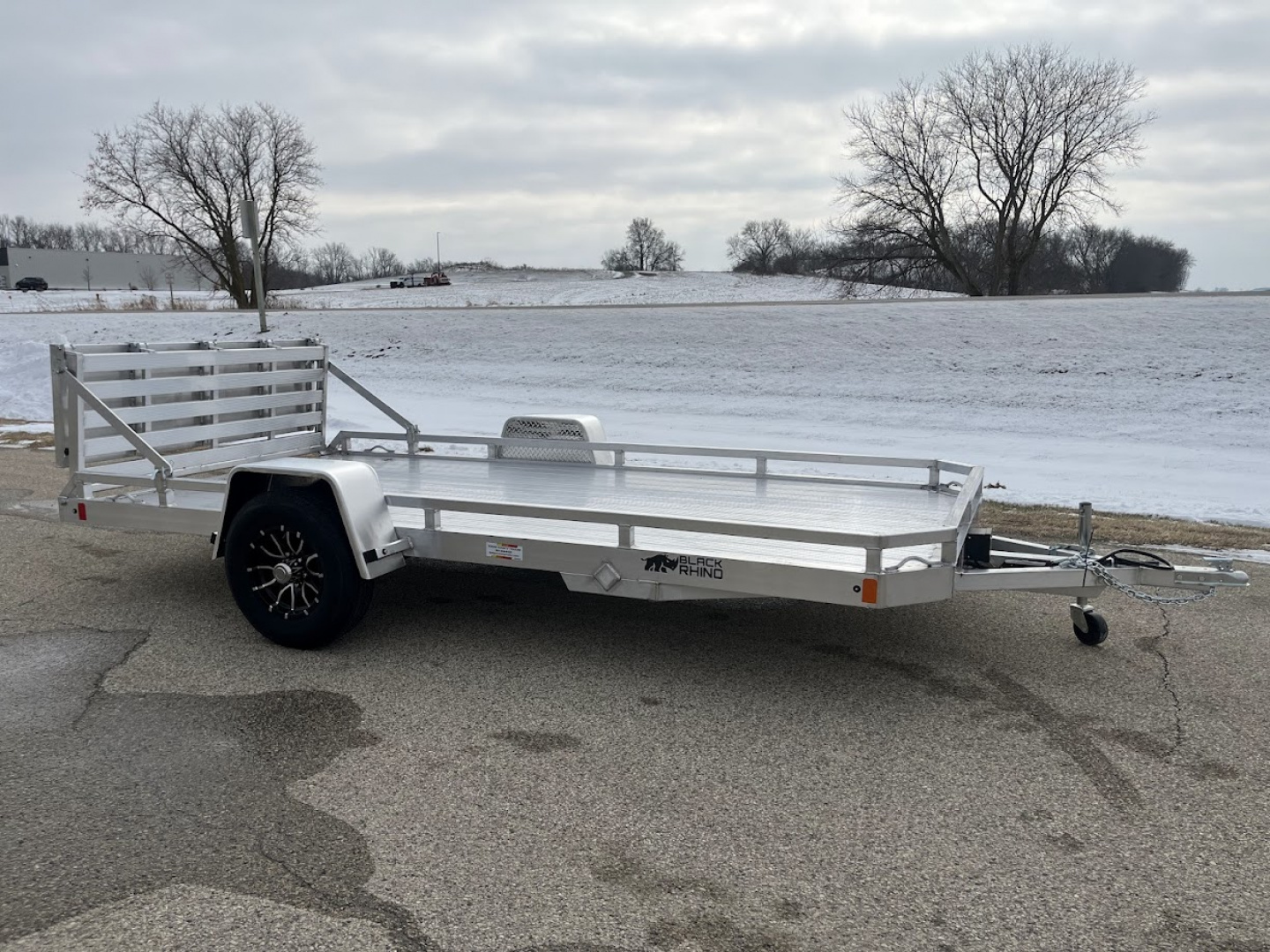 New 2026 Black Rhino LPS8114A-5K Aluminum 5K GVWR 77"x14' w/ Brakes and Bifold Gate (ATV / UTV / Side by Side) Utility Trailer