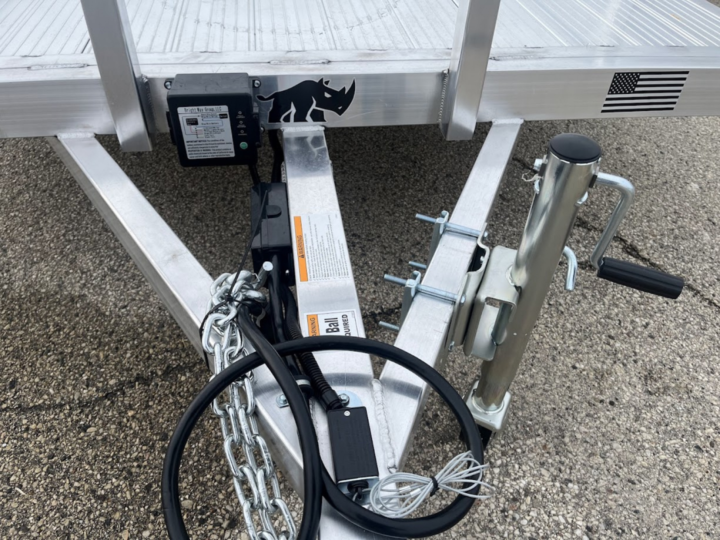 New 2026 Black Rhino LSS714A-5K Aluminum 5K GVWR 81"x14' w/ Brakes & Bi-Fold Gate (ATV / UTV / Side by Side) Utility Trailer