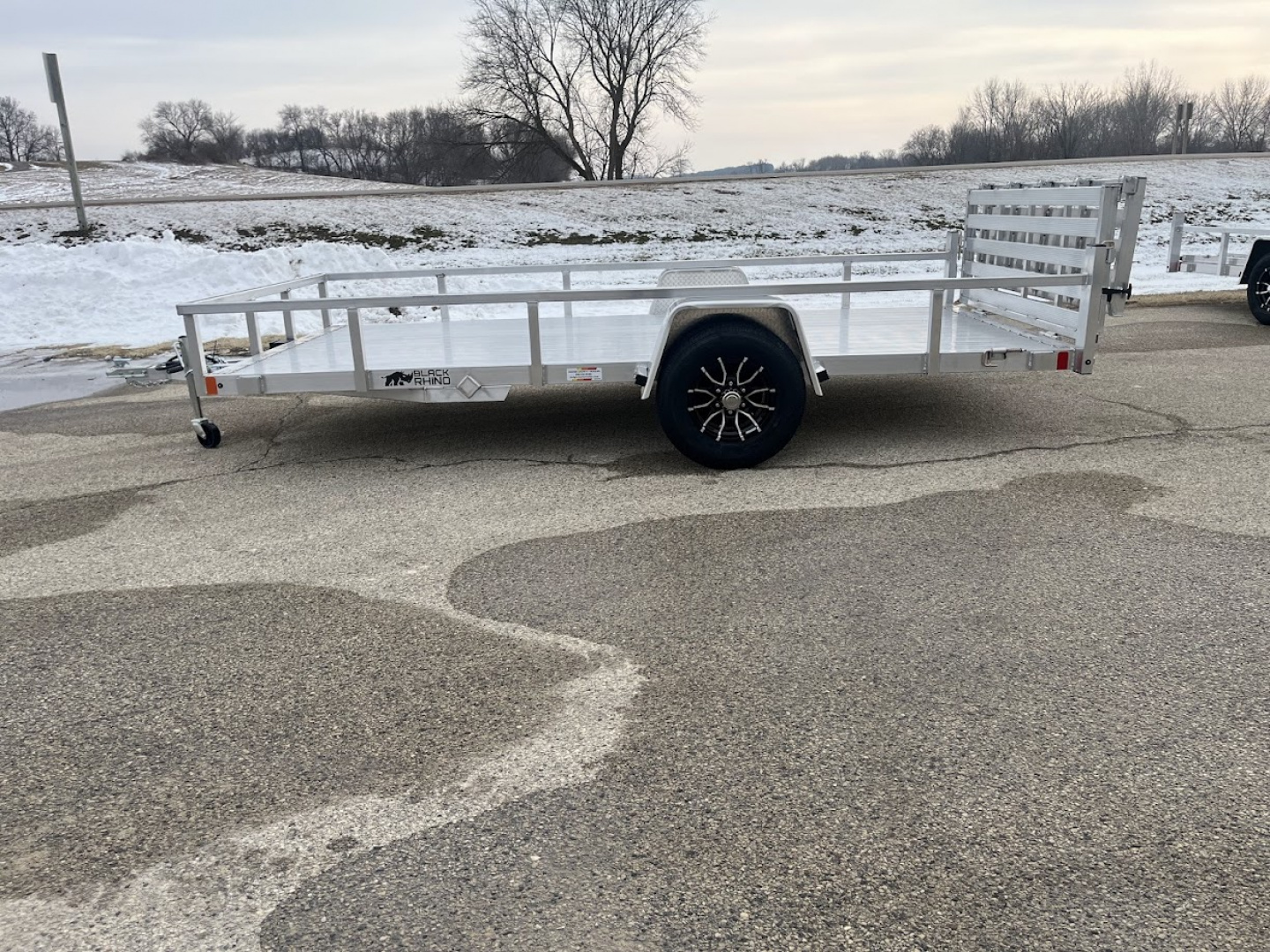 New 2026 Black Rhino LSS714A-5K Aluminum 5K GVWR 81"x14' w/ Brakes & Bi-Fold Gate (ATV / UTV / Side by Side) Utility Trailer