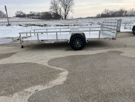 New 2026 Black Rhino LSS714A-5K Aluminum 5K GVWR 81"x14' w/ Brakes & Bi-Fold Gate (ATV / UTV / Side by Side) Utility Trailer