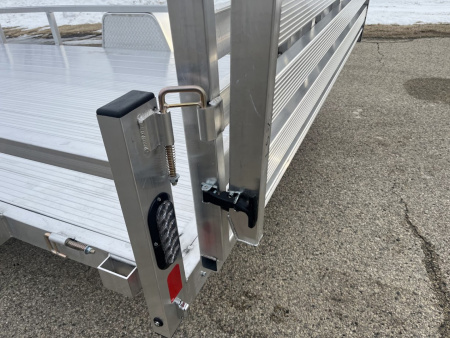 New 2026 Black Rhino LSS714A-5K Aluminum 5K GVWR 81"x14' w/ Brakes & Bi-Fold Gate (ATV / UTV / Side by Side) Utility Trailer