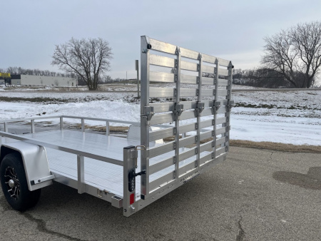 New 2026 Black Rhino LSS714A-5K Aluminum 5K GVWR 81"x14' w/ Brakes & Bi-Fold Gate (ATV / UTV / Side by Side) Utility Trailer