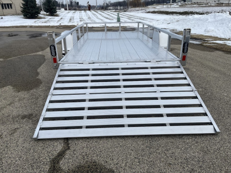 New 2026 Black Rhino LSS714A-5K Aluminum 5K GVWR 81"x14' w/ Brakes & Bi-Fold Gate (ATV / UTV / Side by Side) Utility Trailer