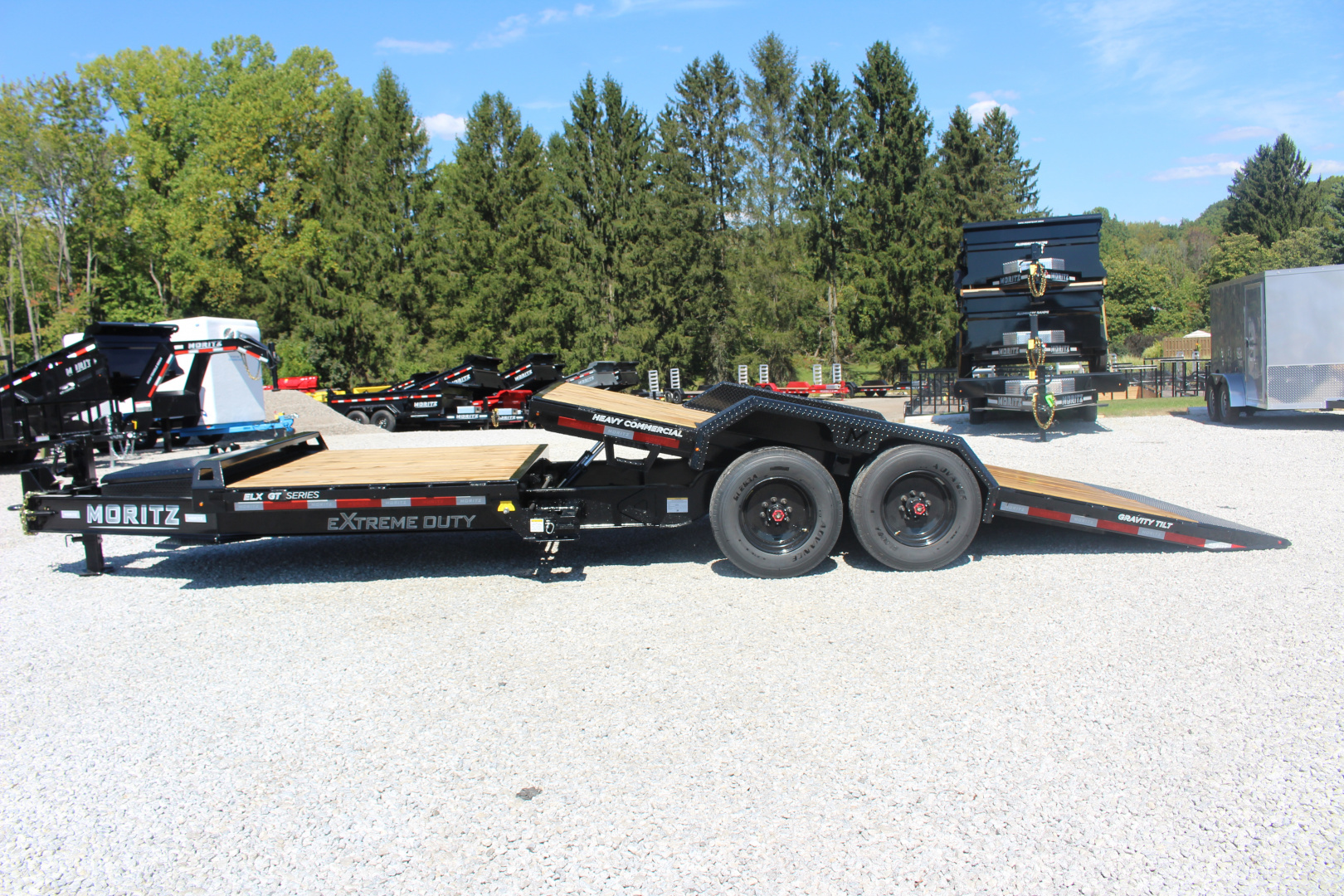 New 2026 Moritz 7' x 16' + 6' Low Pro - Gravity Tilt - Tilt Trailer - 25900# GVW