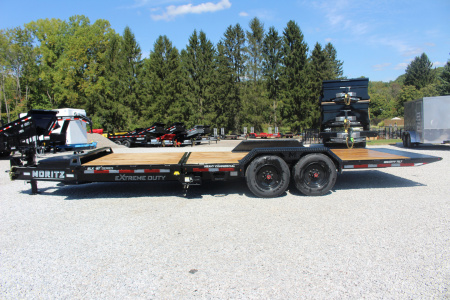 New 2026 Moritz 7' x 16' + 6' Low Pro - Gravity Tilt - Tilt Trailer - 25900# GVW