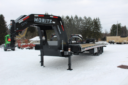 New 2026 Moritz FDGH Hydraulic Tail 30' GOOSENECK Deckover Flatbed Trailer- 25900# GVW