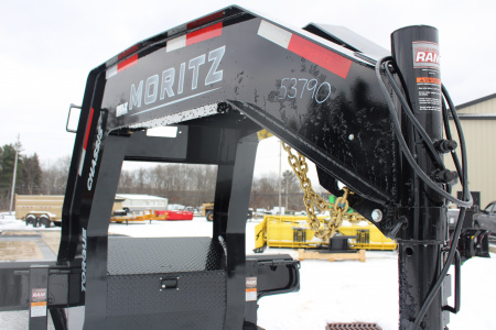 New 2026 Moritz FDGH Hydraulic Tail 30' GOOSENECK Deckover Flatbed Trailer- 25900# GVW