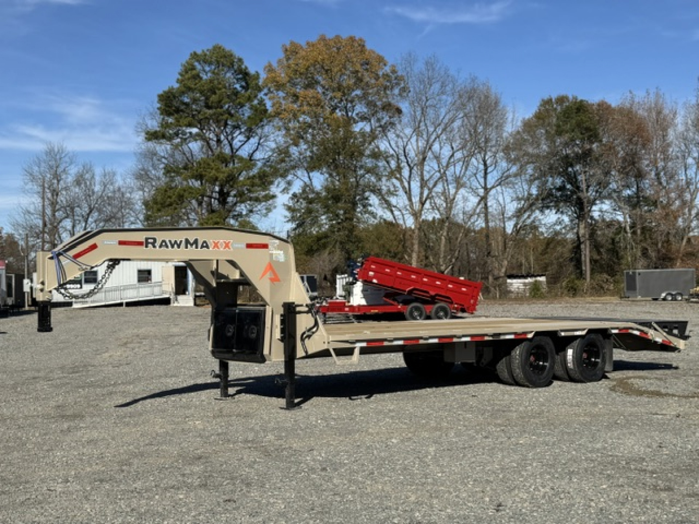 New 2026 RawMaxx FDX 102X25 12K HYD. DISC BRAKE/ MAXX RAMPS/ 14PLY TIRES 24K GVWR GOOSENECK Flatbed Trailer