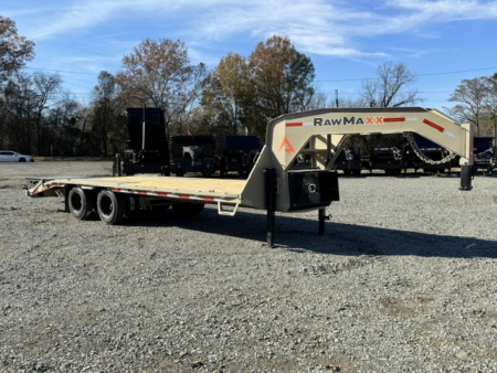 New 2026 RawMaxx FDX 102X25 12K HYD. DISC BRAKE/ MAXX RAMPS/ 14PLY TIRES 24K GVWR GOOSENECK Flatbed Trailer