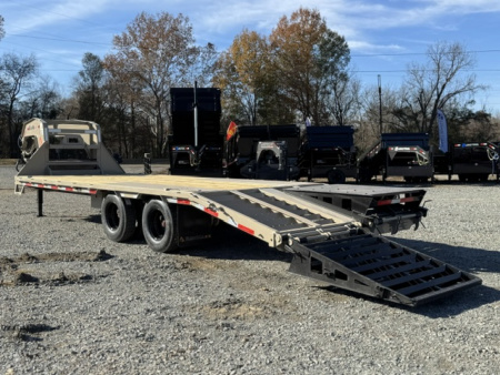 New 2026 RawMaxx FDX 102X25 12K HYD. DISC BRAKE/ MAXX RAMPS/ 14PLY TIRES 24K GVWR GOOSENECK Flatbed Trailer