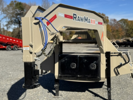 New 2026 RawMaxx FDX 102X25 12K HYD. DISC BRAKE/ MAXX RAMPS/ 14PLY TIRES 24K GVWR GOOSENECK Flatbed Trailer