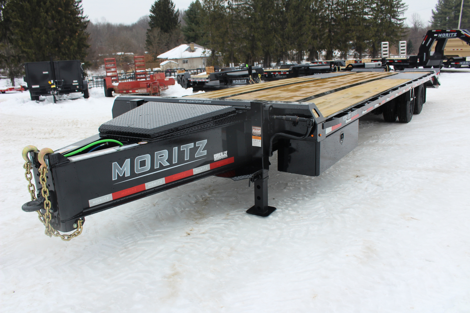New 2026 Moritz FDPH DT 25' + 5' - Pintle Ring Deckover AIR BRAKE Equipment Trailer - 40000# GVW