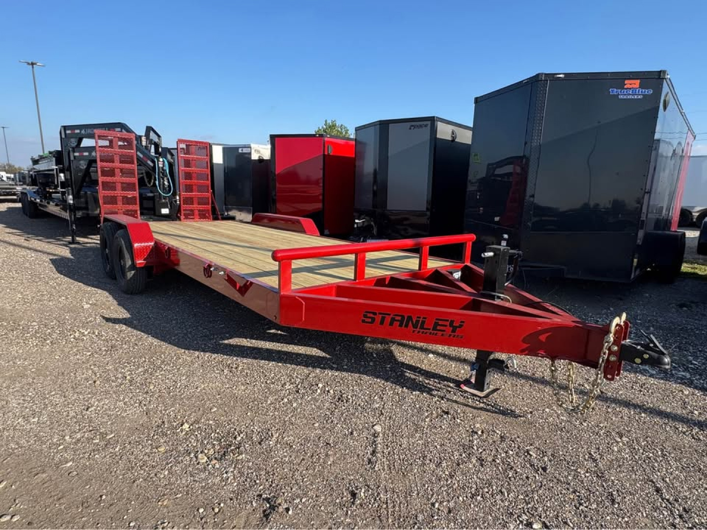 New Stanley Trailers 83X20 EQUIPMENT TRAILER STAND UP RAMPS HEAVY DUTY 14K GVWR Equipment Trailer