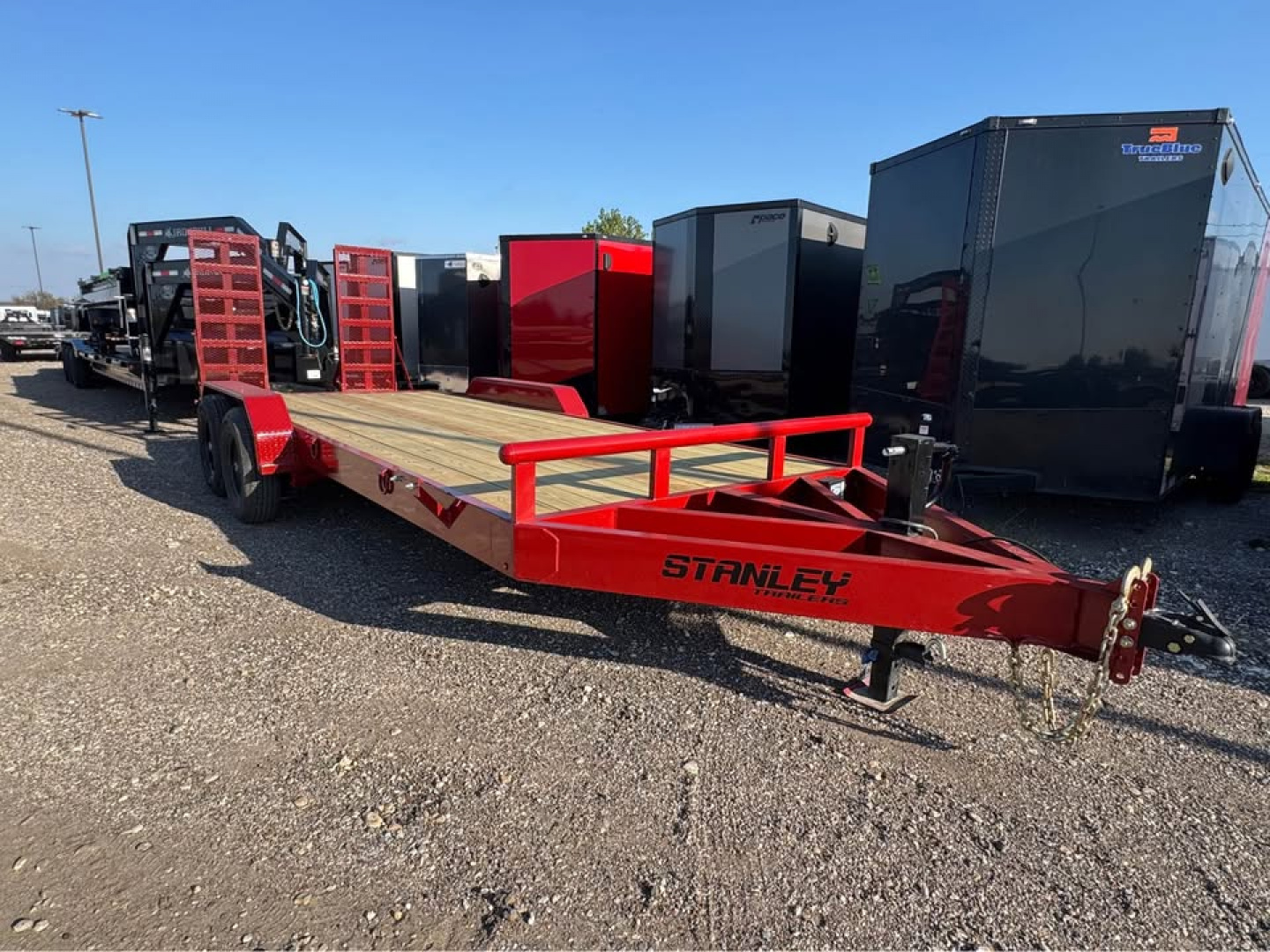 New Stanley Trailers 83X20 EQUIPMENT TRAILER STAND UP RAMPS HEAVY DUTY 14K GVWR Equipment Trailer
