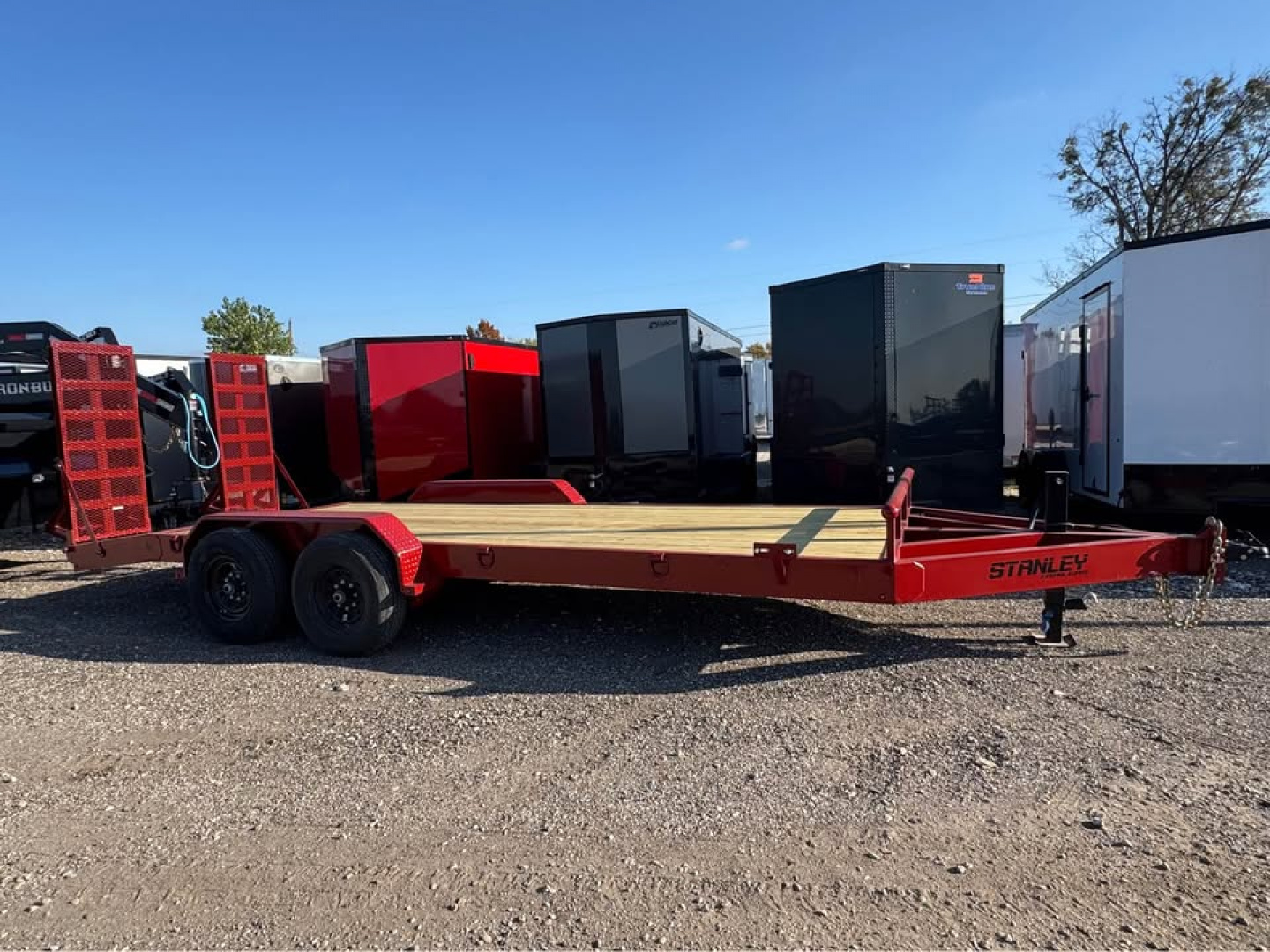 New Stanley Trailers 83X20 EQUIPMENT TRAILER STAND UP RAMPS HEAVY DUTY 14K GVWR Equipment Trailer