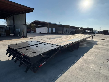 Used USED 2024 102X40 DECK OVER TRAILER HEAVY DUTY 8K AXLES GOOSENECK TRAILER Equipment Trailer MEGA RAMPS