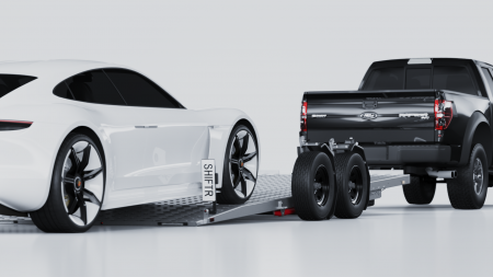 New 2026 SHIFTR *INCOMING* 8K GVWR Galvanized Steel (Powder Coated) 83 x18' Hydraulic Lowering Car / Racing Trailer