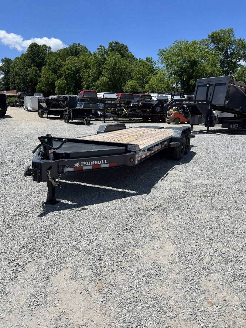 New 2025 Iron Bull EWB Series Equipment Trailer / 83"x22 / 2-7,000# Electric Brake Axles / Rampage Ramps / Jumbo Toolbox