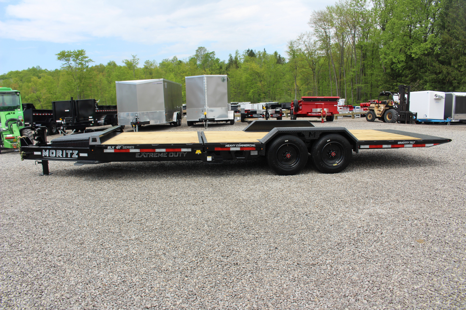 New 2026 Moritz 7' x 16' + 6' Low Pro - Gravity Tilt - Tilt Trailer - 22900# GVW